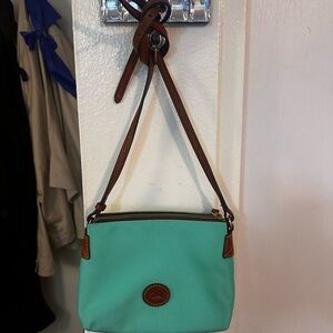 Dooney & Bourke Teal and Brown Crossbody Bag